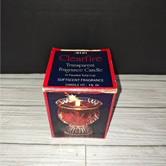 Avon Vintage Clearfire Transparent Fragrance Candle In Faceted Tulip Cup new - Picture 8 of 9